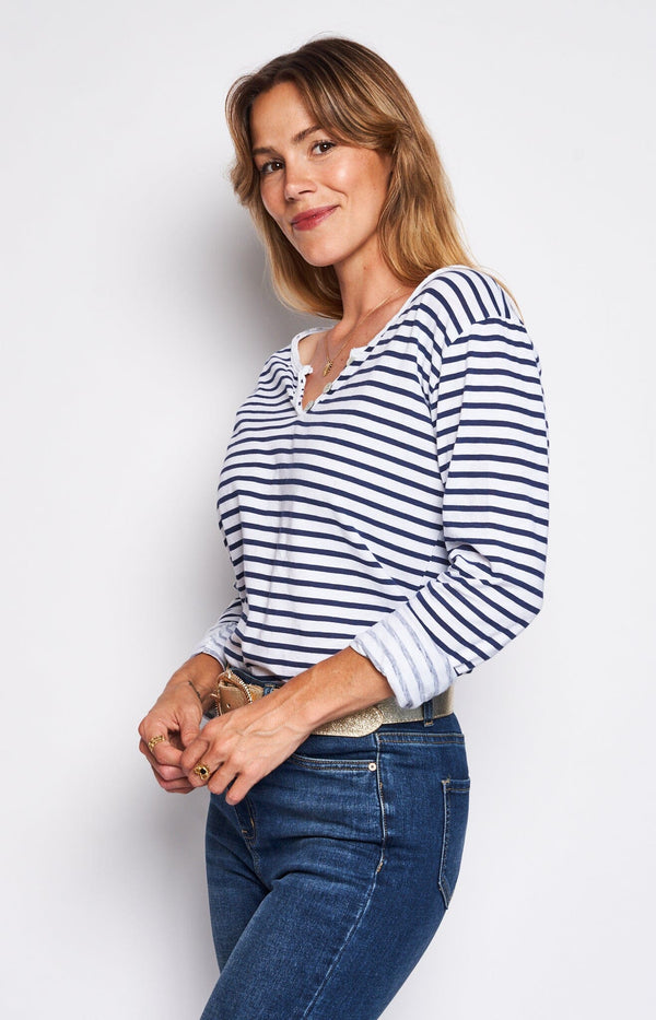 Breton cotton top navy stripes - Volange Paris