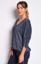 Volange JUMPER FALL NAVY LUREX