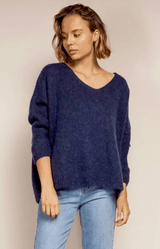 WOOLEN V NECK JUMPER FRENCH STYLE VOLANGE PARIS