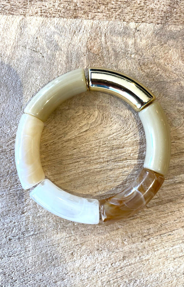 Beige statement bangle – Minimalist French fashion accessory from Volange Paris