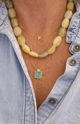 Beige marbled resin bead necklace with gold clasp – Parisian elegance by Volange Paris, French fashion accessories in Sydney (Mosman, Paddington and Bronte) or Australia-wide online.