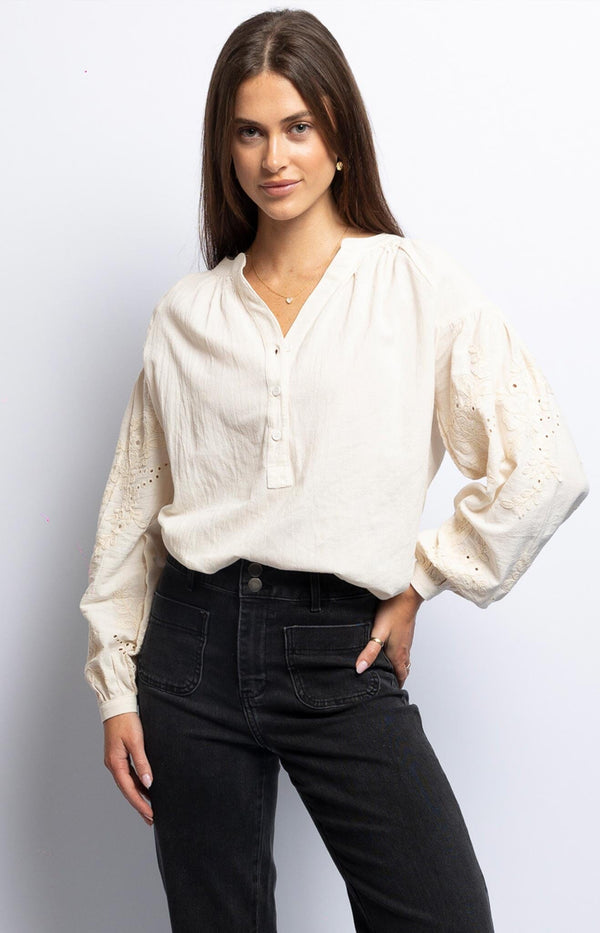 Cream cotton blouse with a relaxed silhouette – Elegant French fashion staple from Volange Paris