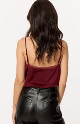 Volange CAMI LACE BORDEAUX