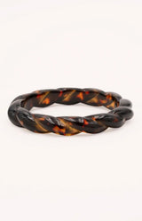 Chocolate twisted resin bangle, French design – Volange Paris, Sydney French fashion boutique (Mosman, Paddington and Bronte) and Australia-wide online.