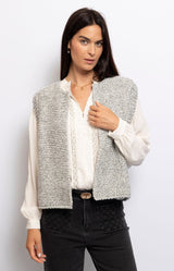 Chunky knit vest with deep V-neck – Textured French layering piece from Volange Paris