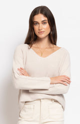 Soft beige jumper with relaxed silhouette – Volange Paris, Parisian fashion in Sydney (Mosman, Paddington and Bronte) or Australia-wide online.