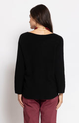 Soft black knit jumper with relaxed silhouette – Volange Paris, Parisian fashion in Sydney (Mosman, Paddington and Bronte) or Australia-wide online.