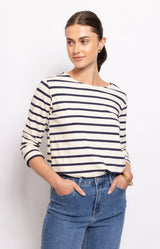 Classic Breton-inspired striped cotton top with a soft stretch fit – Volange Paris, Parisian fashion in Sydney (Mosman, Paddington and Bronte) or Australia-wide online.