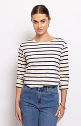 Classic Breton-inspired striped cotton top with a soft stretch fit – Volange Paris, Parisian fashion in Sydney (Mosman, Paddington and Bronte) or Australia-wide online.