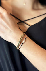 Gold hammered cuff bracelet with textured organic finish, Parisian elegance by Volange Paris, French fashion in Sydney