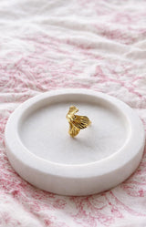 Gold leaf ring with sculptural organic design, Parisian elegance by Volange Paris, French fashion in Sydney