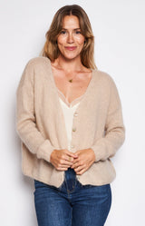 Soft mohair blend button cardigan with a relaxed fit for effortless layering – Volange Paris, Parisian fashion in Sydney (Mosman, Paddington and Bronte) or Australia-wide online.