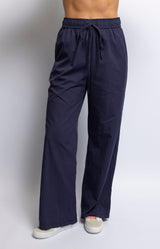 Navy cotton pants with elasticated waist and drawstring – Volange Paris, Parisian Fashion in Sydney (Mosman, Paddington and Bronte) or Australia-wide online.
