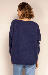navy mohair blend V-neck jumper with a soft relaxed fit – Volange Paris, Parisian fashion in Sydney (Mosman, Paddington and Bronte) or Australia-wide online.