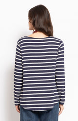 Navy and white striped mariniere t-shirt – Parisian elegance by Volange Paris, French fashion in Sydney.