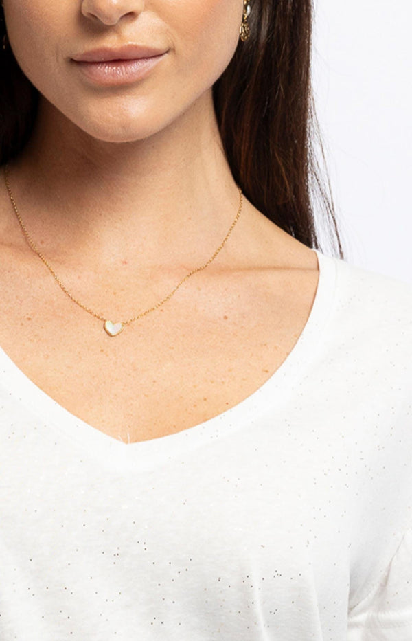 Gold-tone necklace with heart pendant – French jewellery from Volange Paris