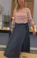 SKIRT MIDI POPLIN NAVY