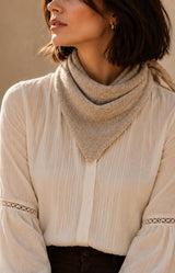 Triangle scarf with subtle woven pattern and soft drape – Volange Paris, Parisian fashion in Sydney (Mosman, Paddington and Bronte) or Australia-wide online.
