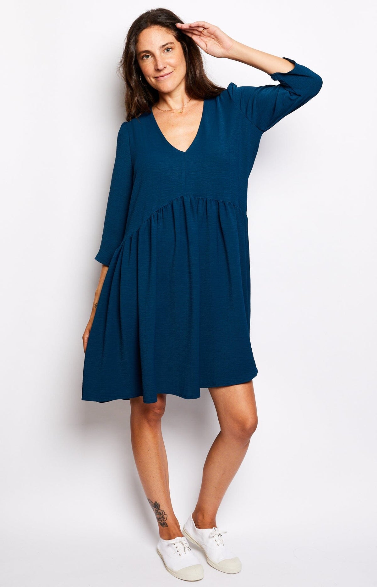 dress tight on top loose on bottom DRESS CHLOE BLUE – Volange Paris