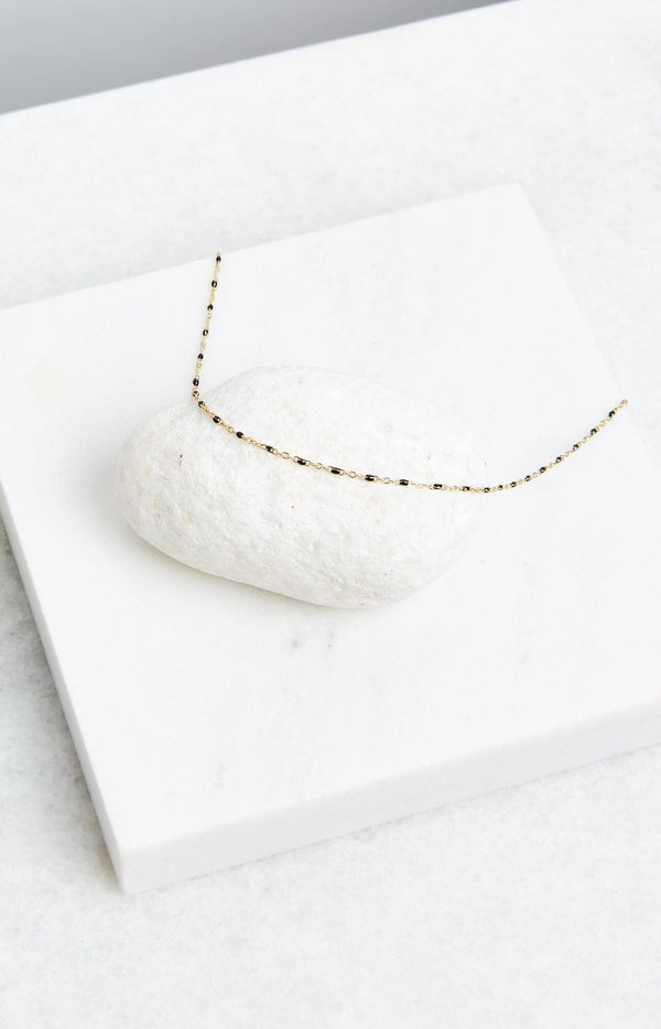 Volange ENAMEL NECKLACE BLACK