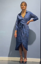 Volange dress - soir blue - smart shirt dress autumn